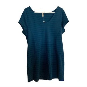 Maternity XL Teal Black stripe dress NWT